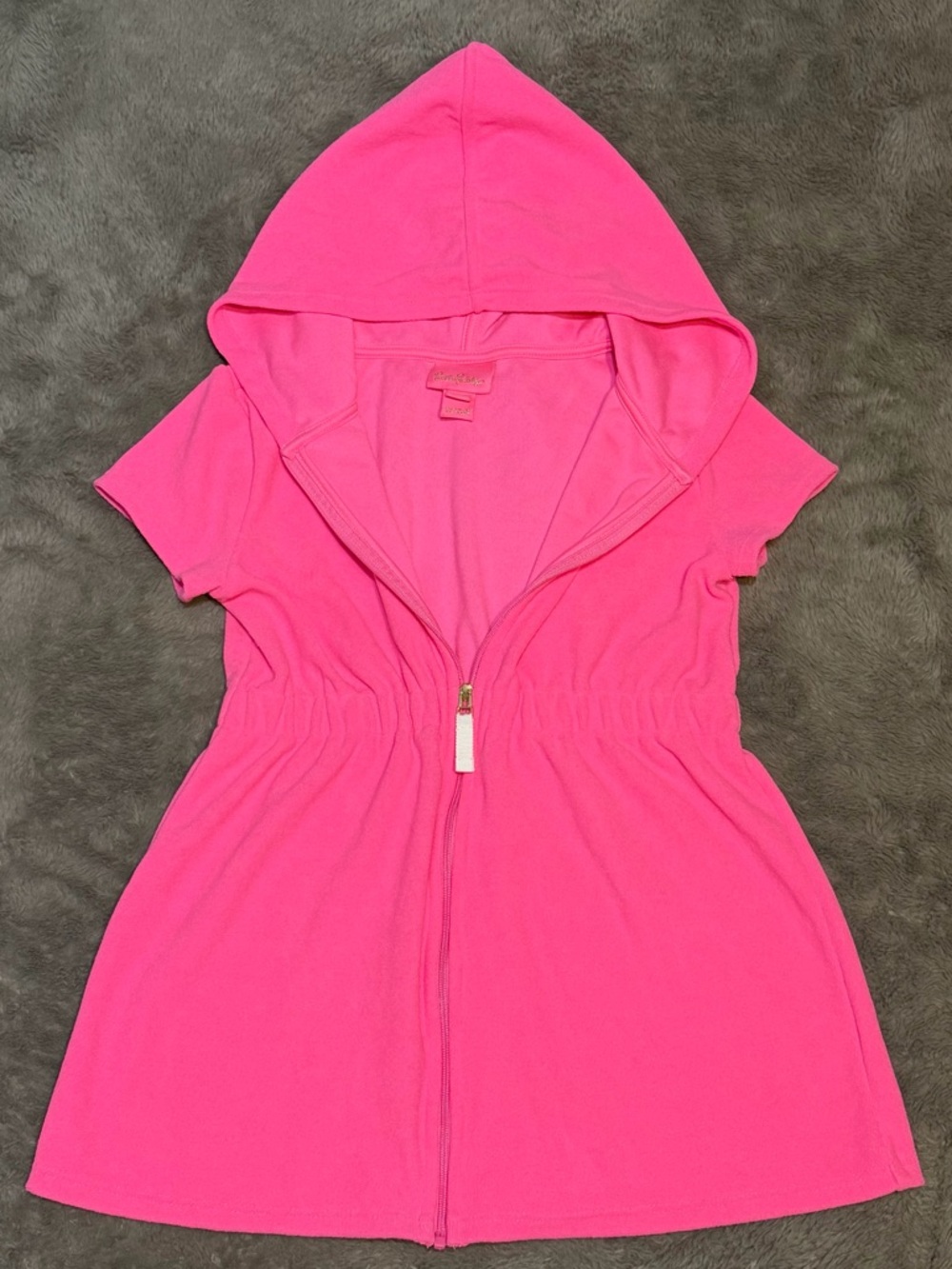 Lilly Pulitzer - Girls’ Pink Zip-Up Terry Cloth Cover Up, Size - S (4-5)